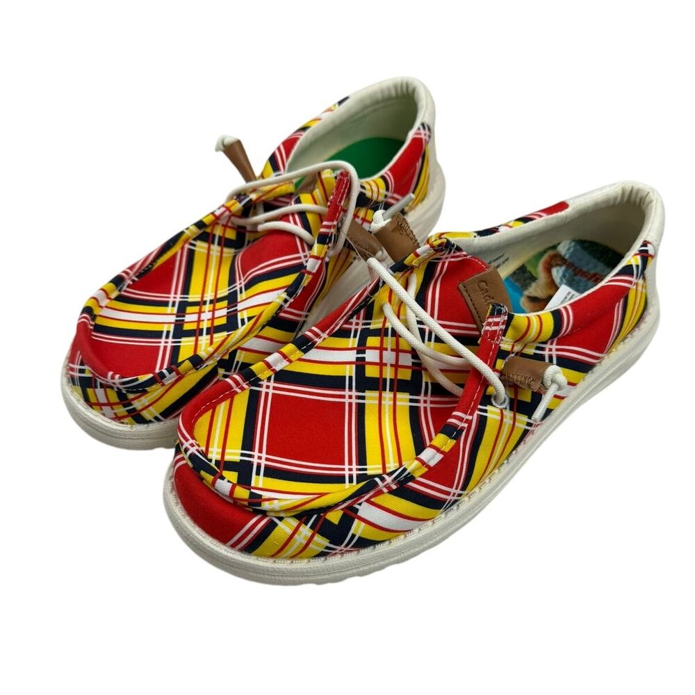 Hey Dude Wally Caddyshack Plaid Loafers Size 8